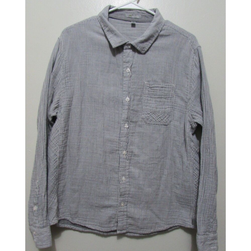 HORNYTOAD SIZE L MEN'S LONG SLEEVE BUTTON DOWN COLLARED SHIRT ORGANIC COTTON